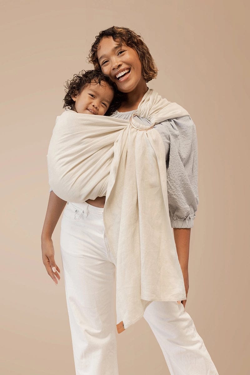 WildBird Linen Ring Sling, Standard (74") - Sparrow / Gold - RS-LTC-Sparrow-74G