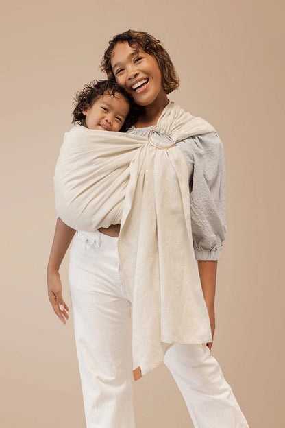 WildBird Linen Ring Sling, Standard (74") - Sparrow / Gold - RS-LTC-Sparrow-74G