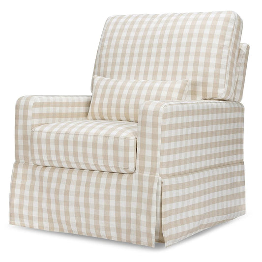 Namesake Crawford Pillowback Comfort Swivel Glider - Tan Gingham - M21787TGH