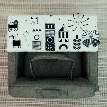 Wonder & Wise Happy Day Square Chair - Black & White - 1100402910