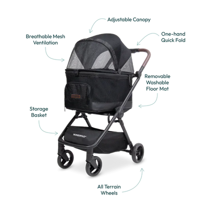 WonderFold Bella Pet Stroller - Dune - P20-BRN