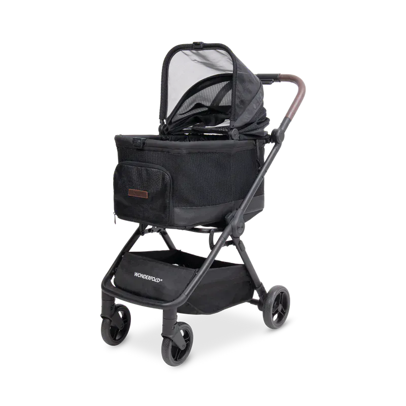WonderFold Bella Pet Stroller - Graphite Black - P20-BLK