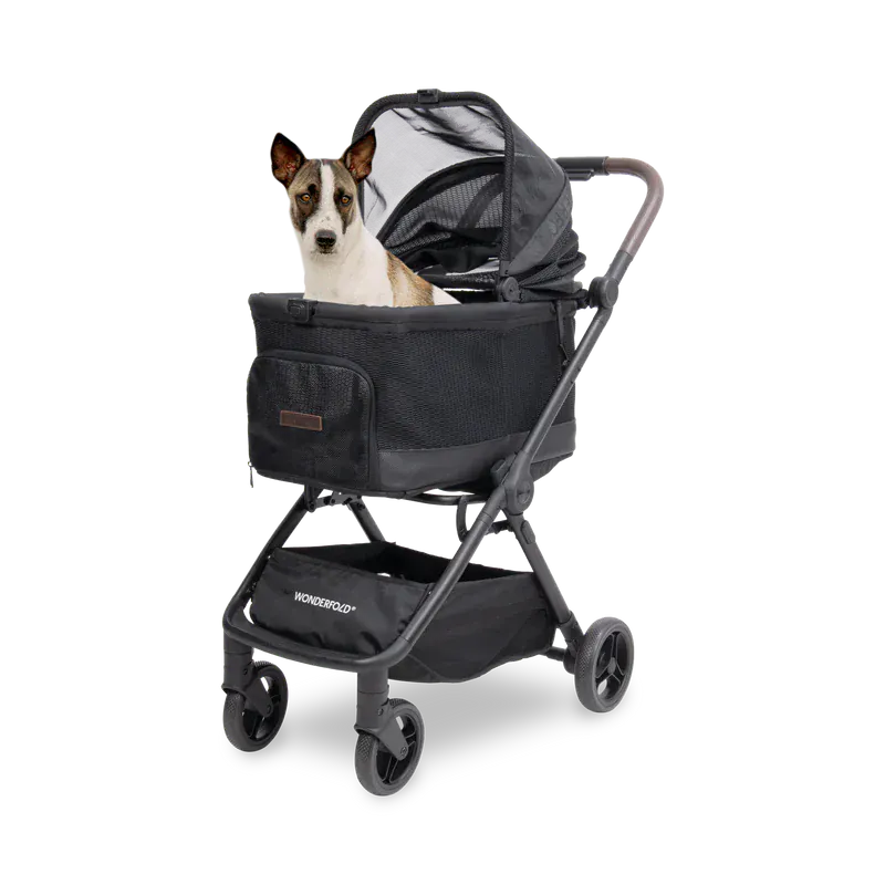 WonderFold Bella Pet Stroller - Graphite Black - P20-BLK