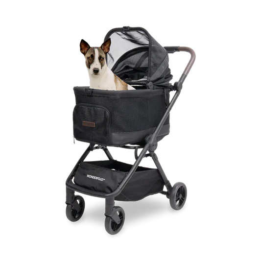 WonderFold Bella Pet Stroller - Graphite Black - P20-BLK