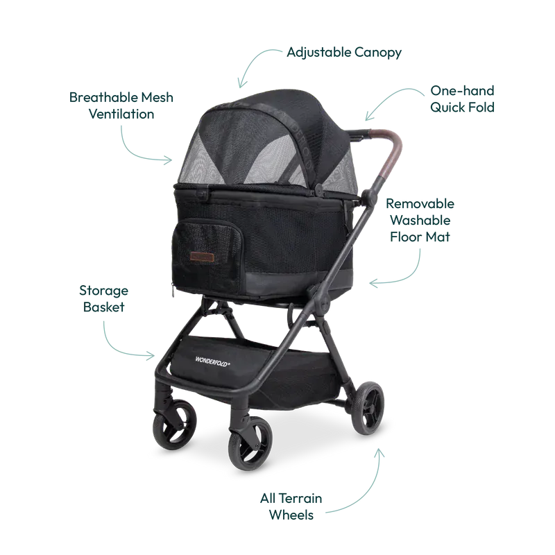 WonderFold Bella Pet Stroller - Rose - P20-PK