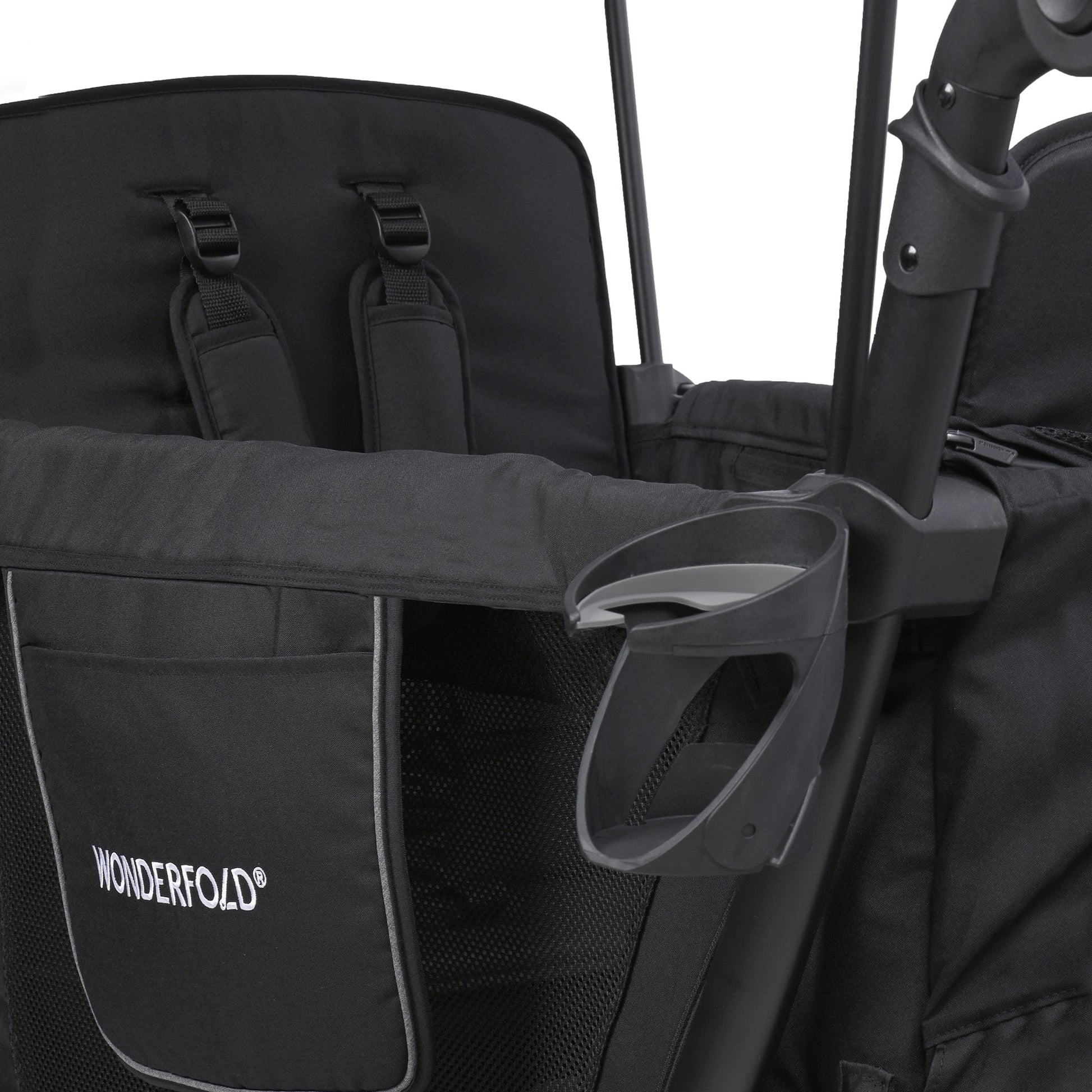 WonderFold L2 Double (2 Seater) Stroller Wagon - Black - L2-BLK