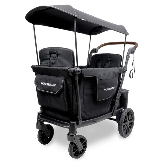 WonderFold L2 Double (2 Seater) Stroller Wagon - Black - L2-BLK