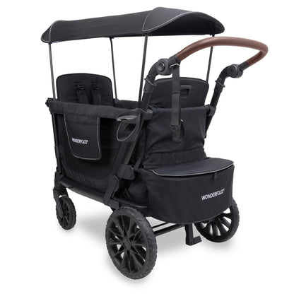 WonderFold L2 Double (2 Seater) Stroller Wagon - Black - L2-BLK