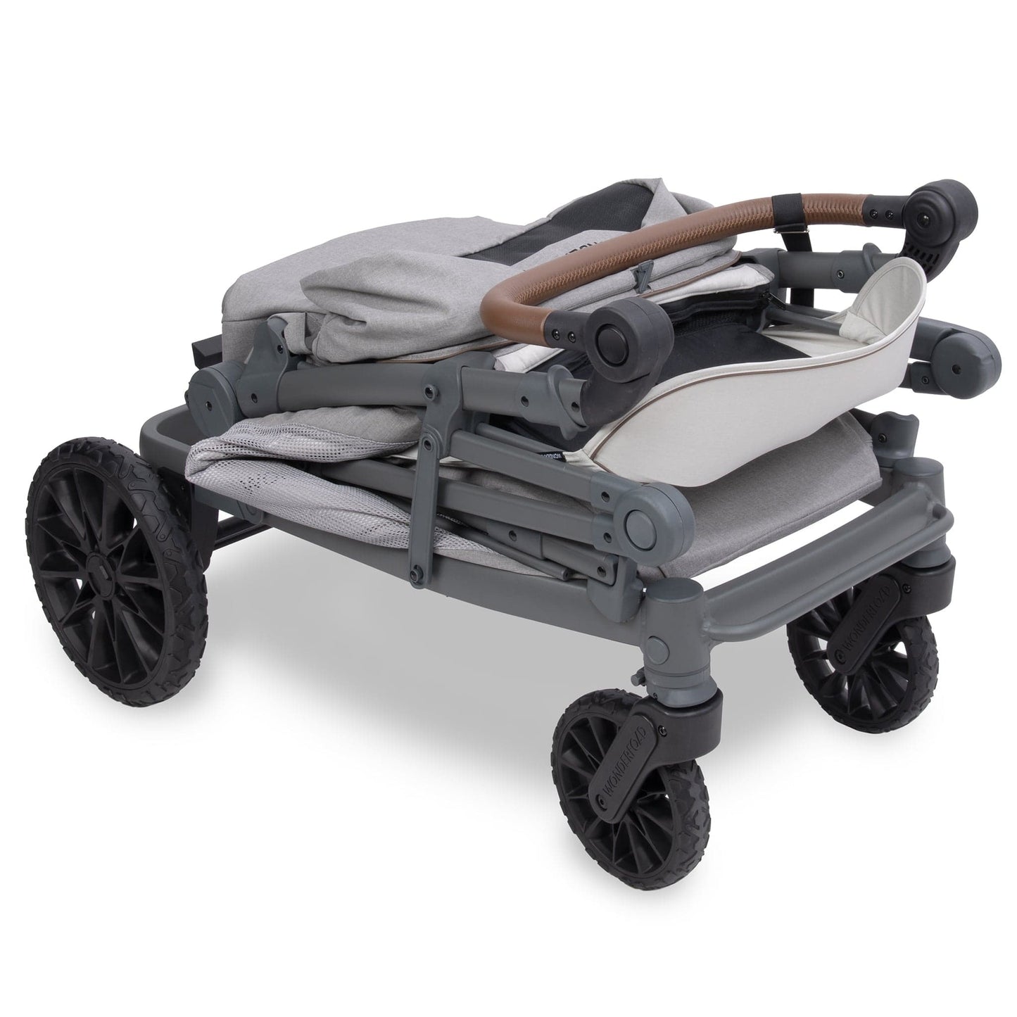 WonderFold L2 Double (2 Seater) Stroller Wagon - Gray - L2-GRY