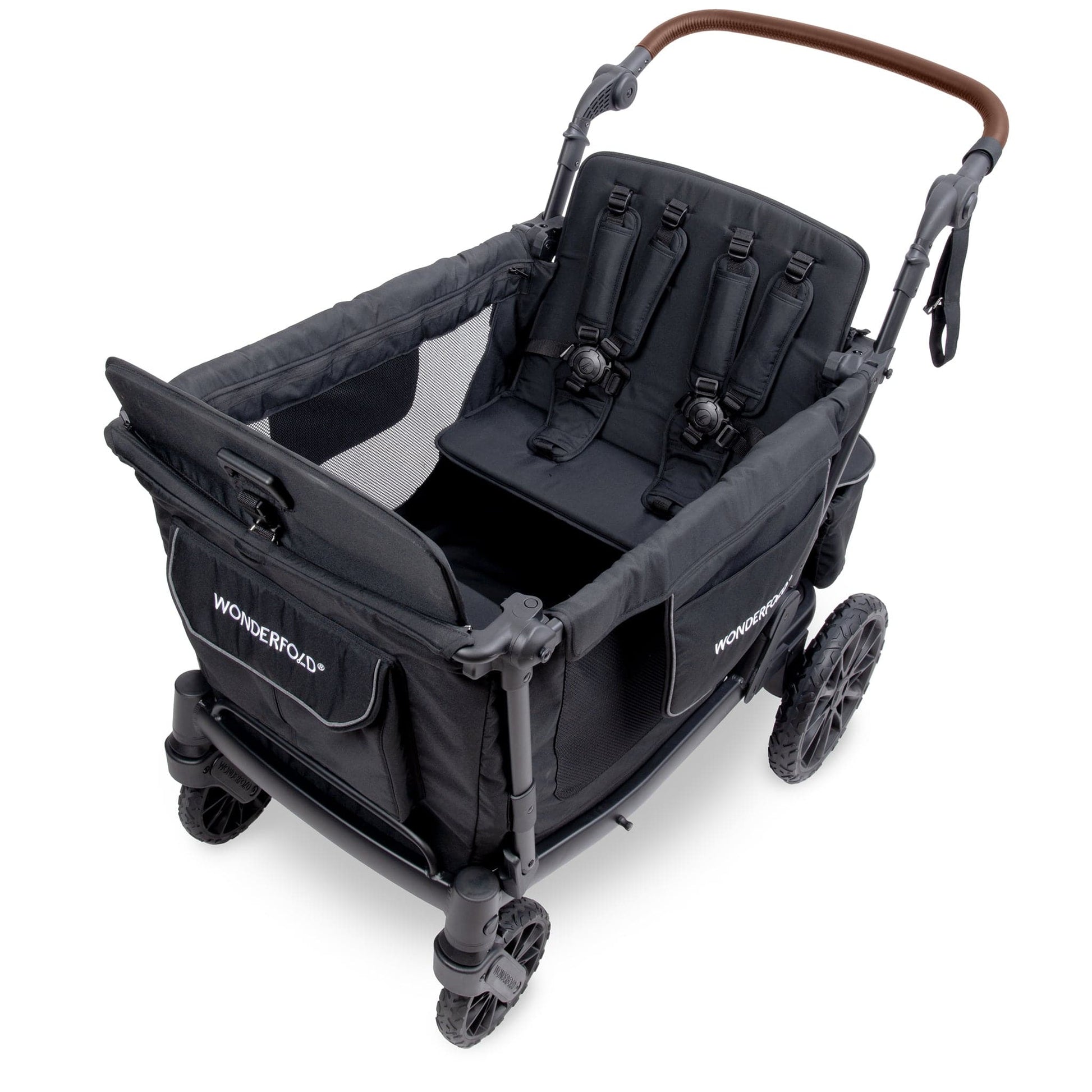 WonderFold L4 Quad (4 Seater) Stroller Wagon - Black - L4-BLK