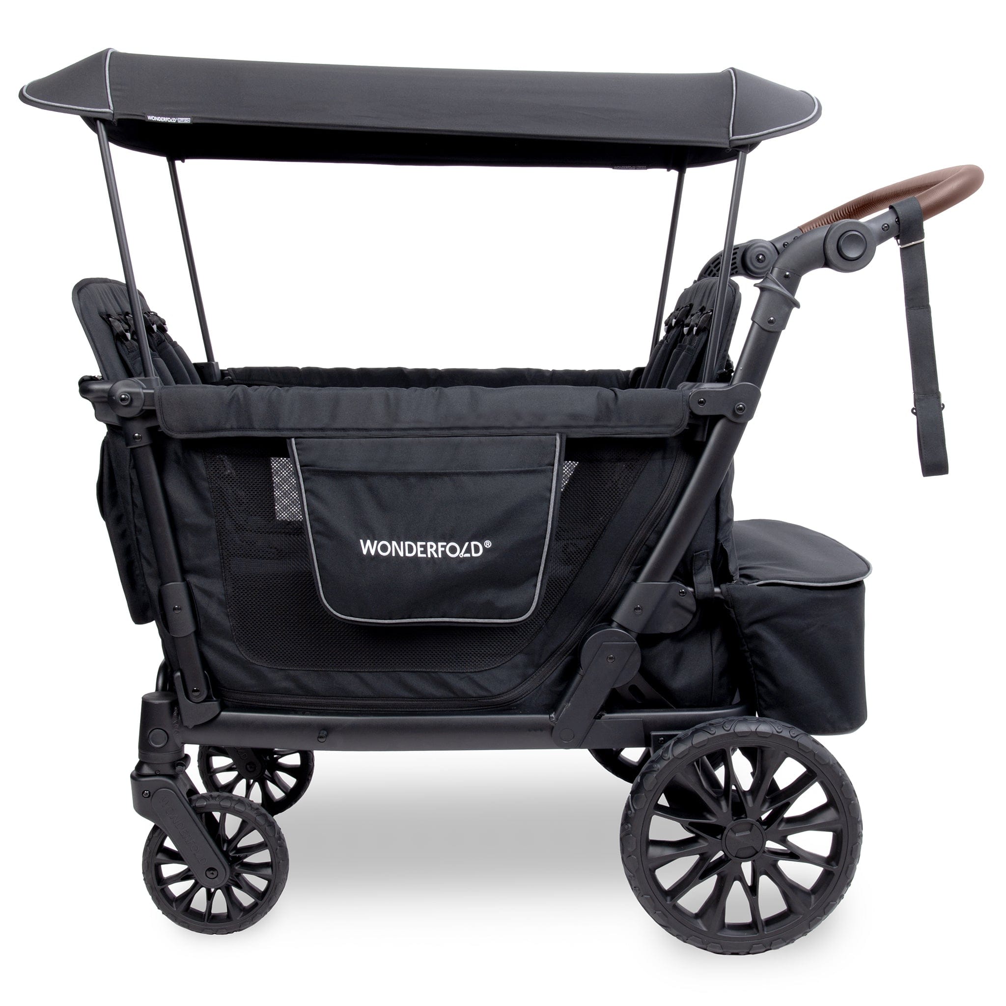 WonderFold L4 Quad (4 Seater) Stroller Wagon - Black – Albee Baby