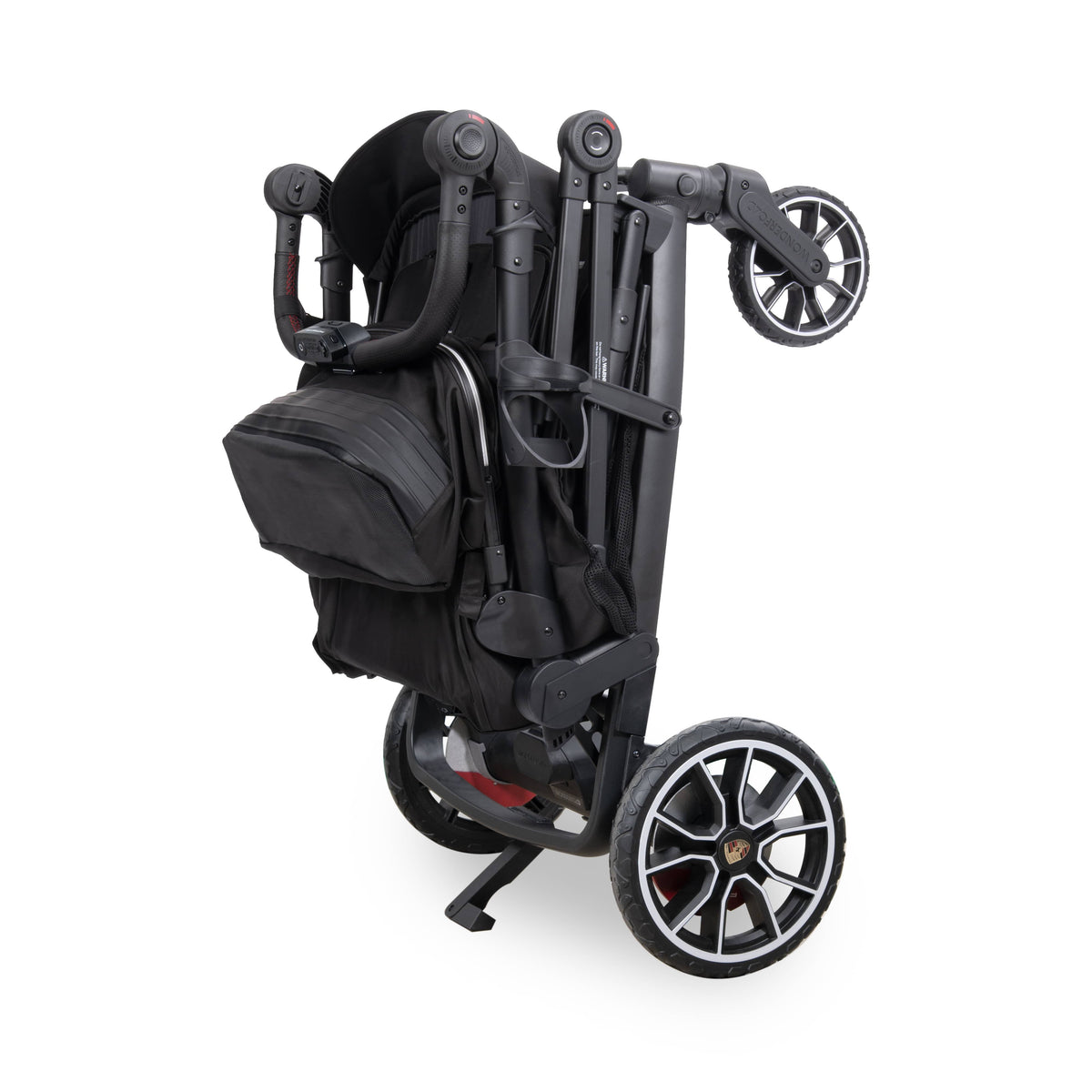 WonderFold stroller folded in black
