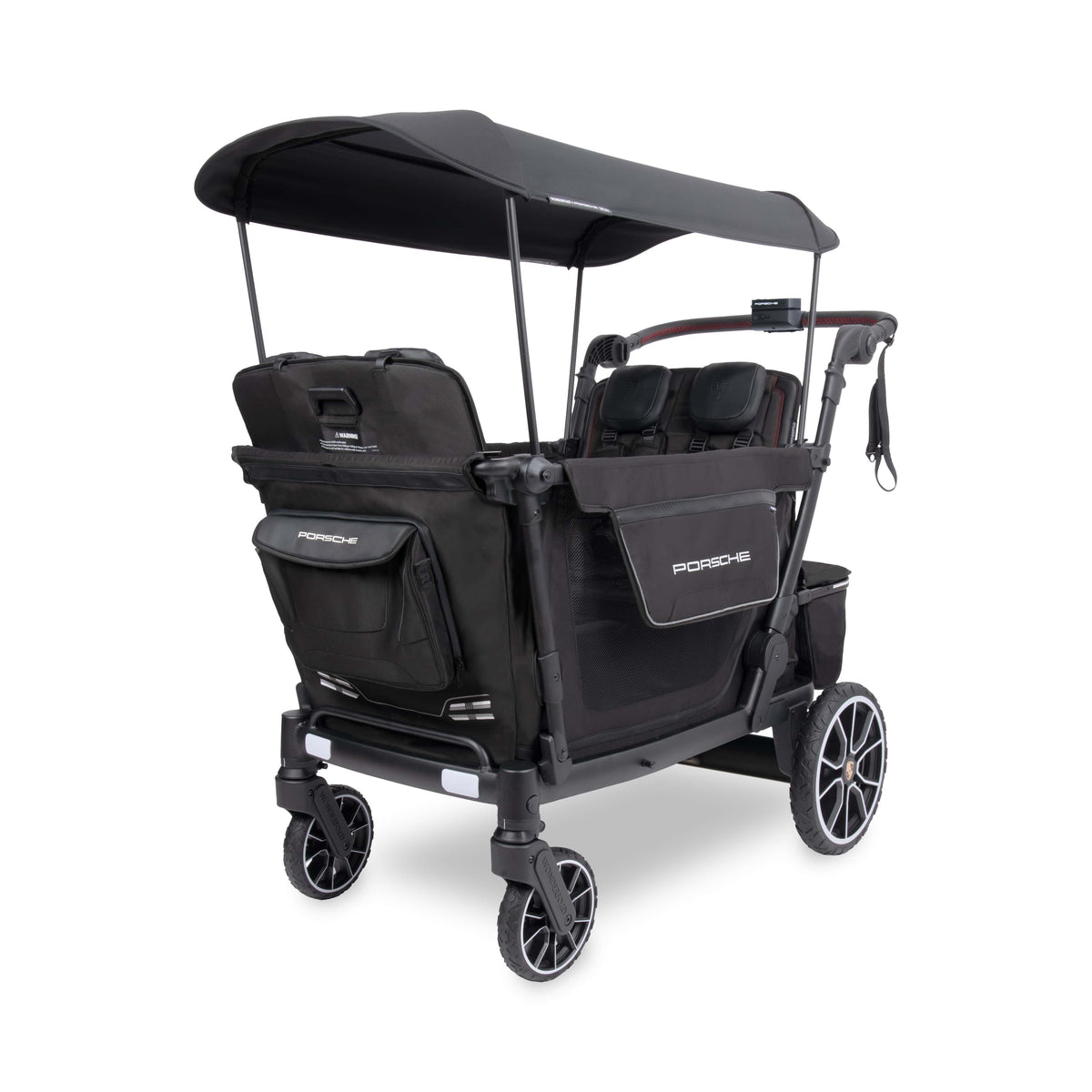 WonderFold Porsche edition black stroller wagon with canopy