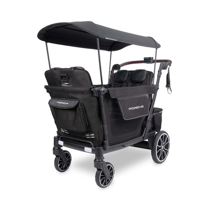 WonderFold Porsche edition black stroller wagon with canopy