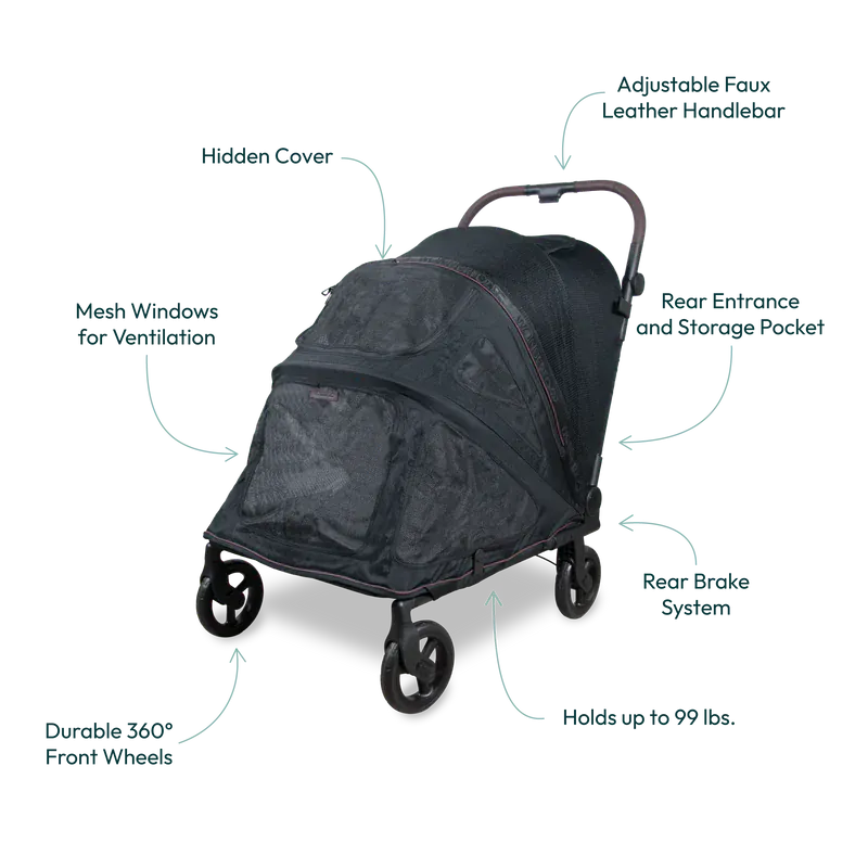 WonderFold Large Hudson Pet Stroller - Light Gray - PFL-GRY