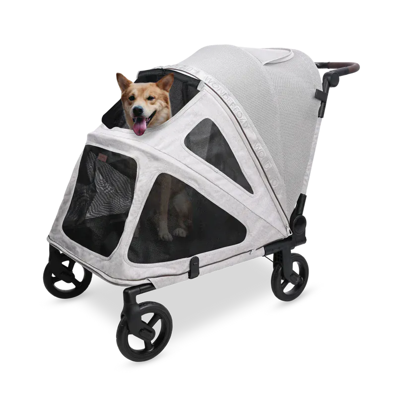 WonderFold Large Hudson Pet Stroller - Light Gray - PFL-GRY
