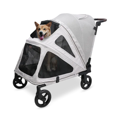 WonderFold Large Hudson Pet Stroller - Light Gray - PFL-GRY