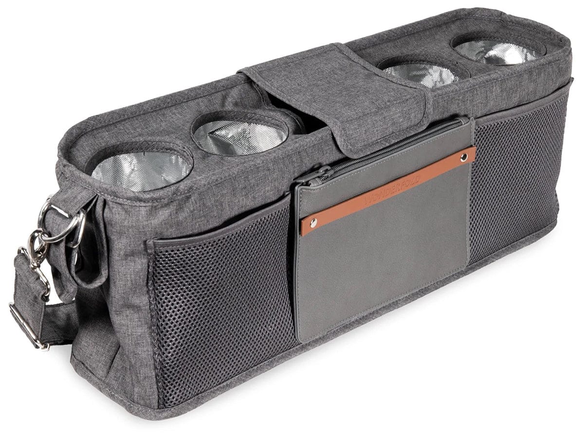 WonderFold Large Parent Console with 4 Insulated Cup Holders - Gray - PC04-GRY
