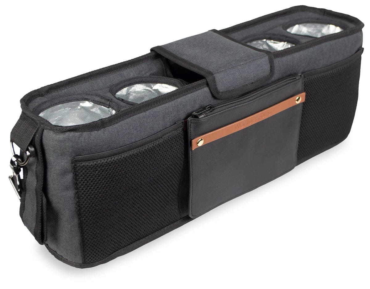 WonderFold Large Parent Console with 4 Insulated Cup Holders - Volcanic Black - PC04