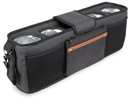 WonderFold Large Parent Console with 4 Insulated Cup Holders - Volcanic Black - PC04