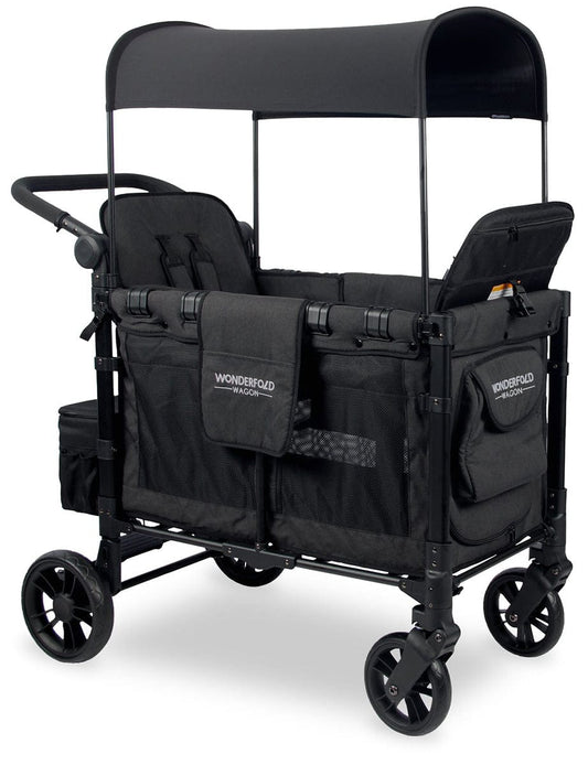WonderFold OPEN BOX W2 2.0 Elite Multifunctional Double (2 Seater) Stroller Wagon - Volcanic Black - W2ELT-BLK-OB