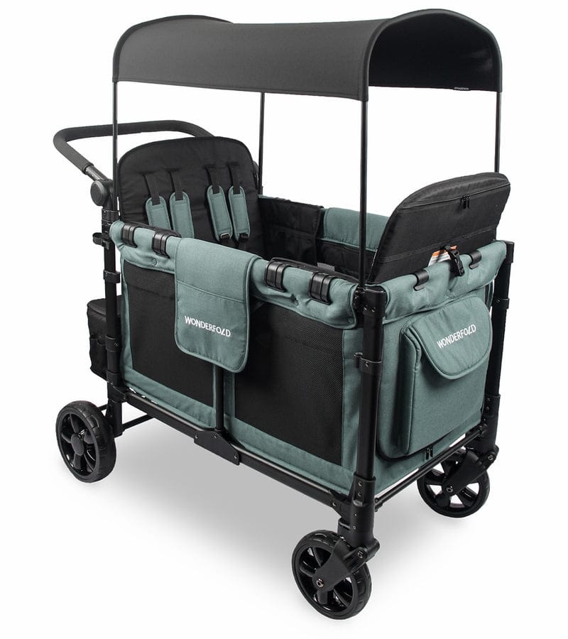 WonderFold OPEN BOX W4 2.0 Elite Multifunctional Quad (4 Seater) Stroller Wagon - Hunter Green - W4ELT-HNTGN-ob