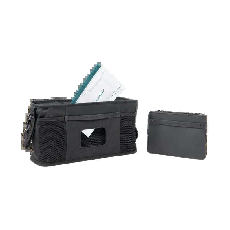 WonderFold black stroller organizer bag with detachable pouch