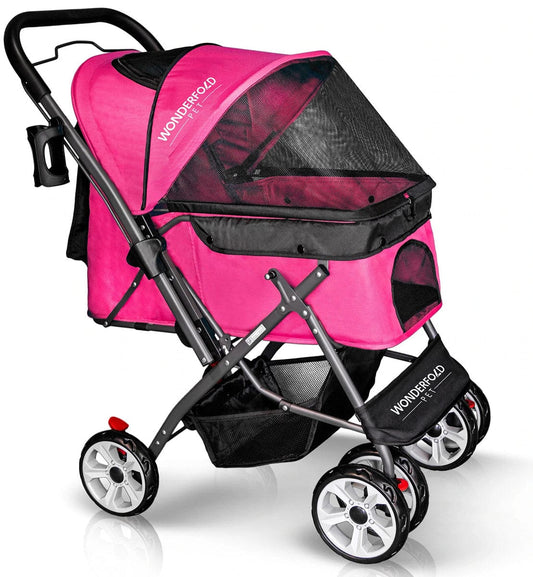 WonderFold Pet Stroller - Pink