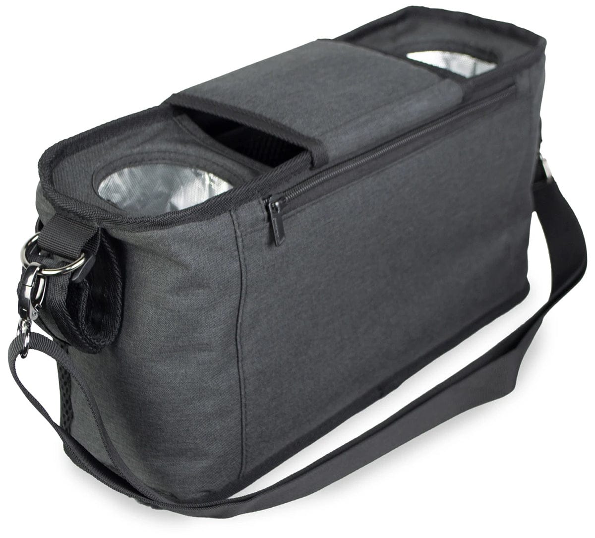 WonderFold Small Parent Console with 2 Insulated Cup Holders - Volcanic Black - PC02