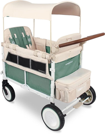 WonderFold Volkswagon Special Edition Quad (4 seater) Stroller Wagon - Sage Green - VW4-GN