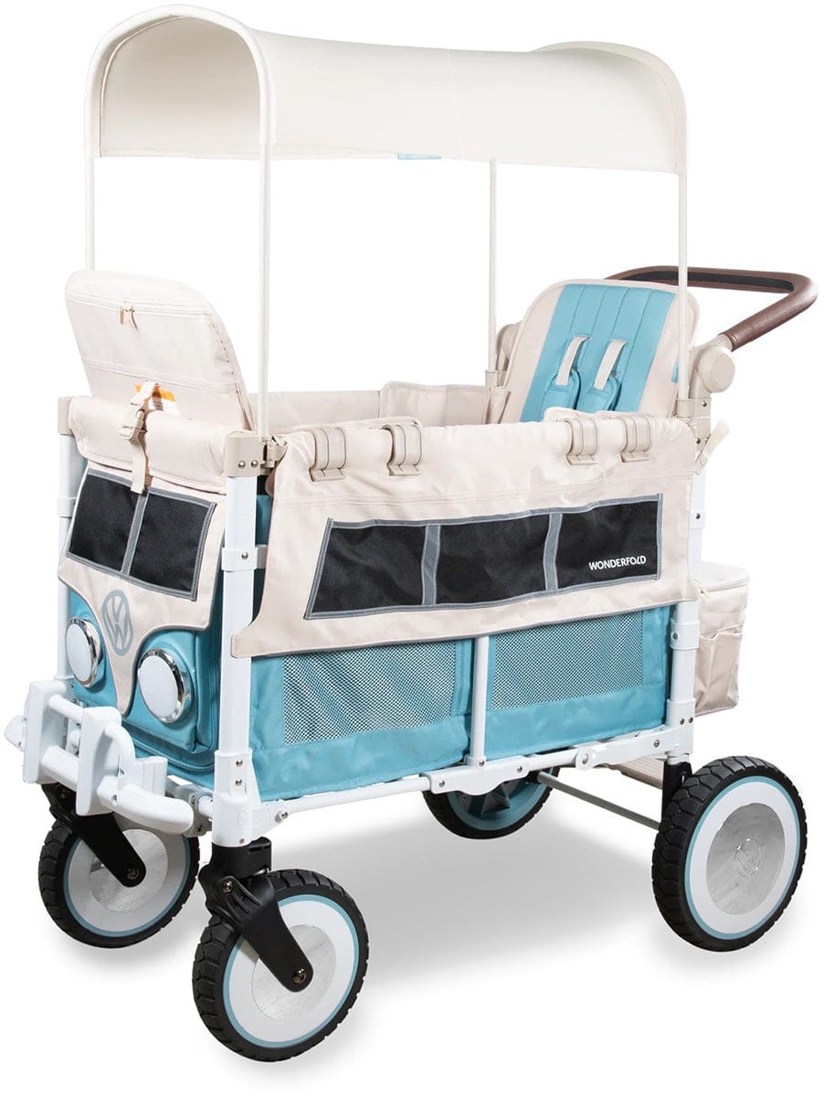 WonderFold VW2 Volkswagon Double (2 Seater) Stroller Wagon - Bondi Blue - VW2-BLU