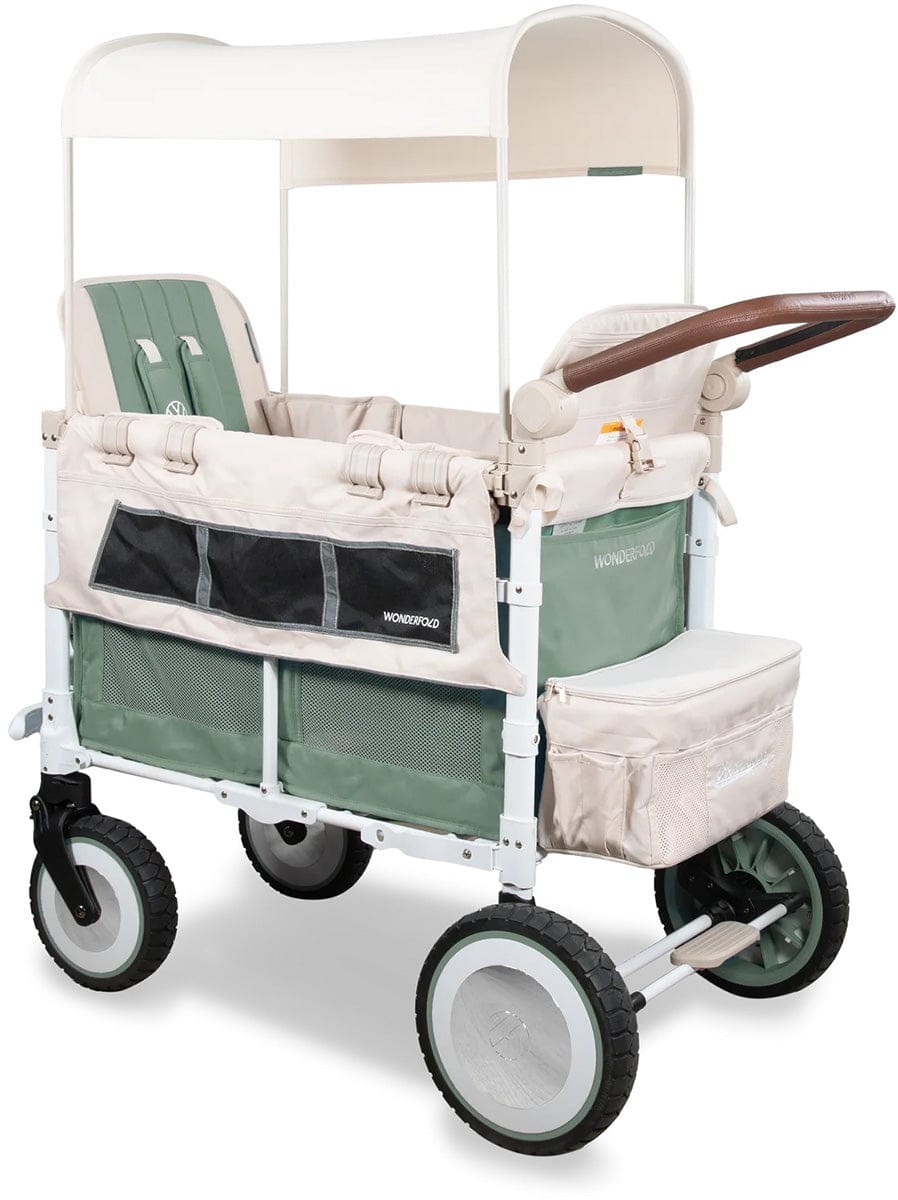 WonderFold VW2 Volkswagon Double (2 Seater) Stroller Wagon - Sage Green - VW2-GN
