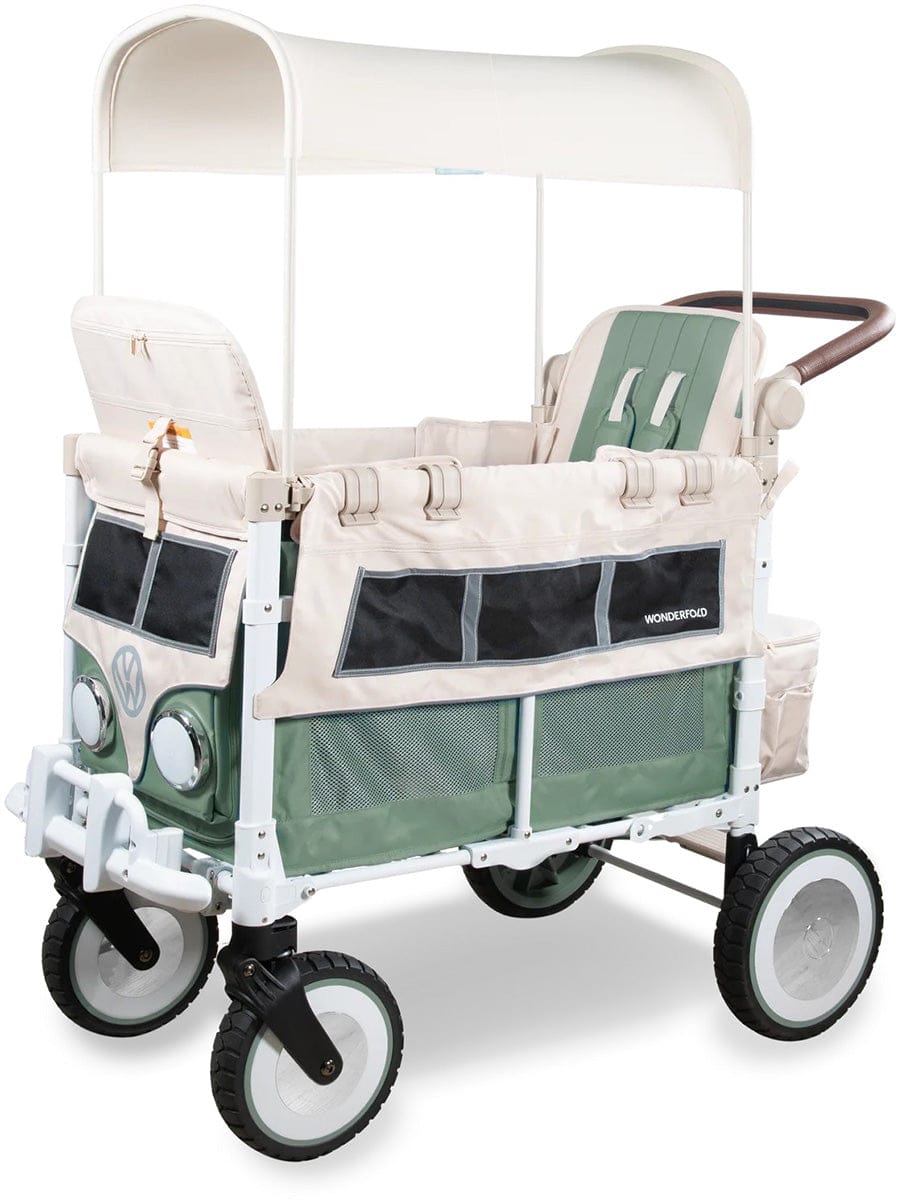 WonderFold VW2 Volkswagon Double (2 Seater) Stroller Wagon - Sage Green - VW2-GN