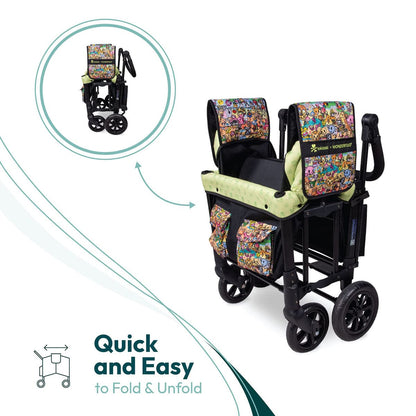 WonderFold W1 Stroller Wagon - Tokidoki Animalini - W1OG-TOKIAN