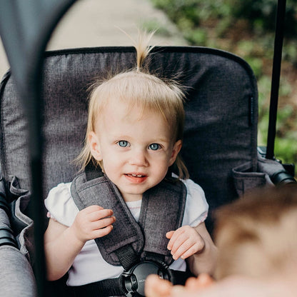 WonderFold W2 Elite Multifunctional Double (2 Seater) Stroller Wagon - Volcanic Black - W2ELT-BLK