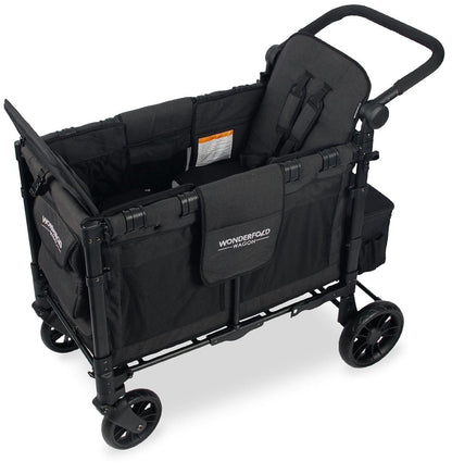 WonderFold W2 Elite Multifunctional Double (2 Seater) Stroller Wagon - Volcanic Black - W2ELT-BLK