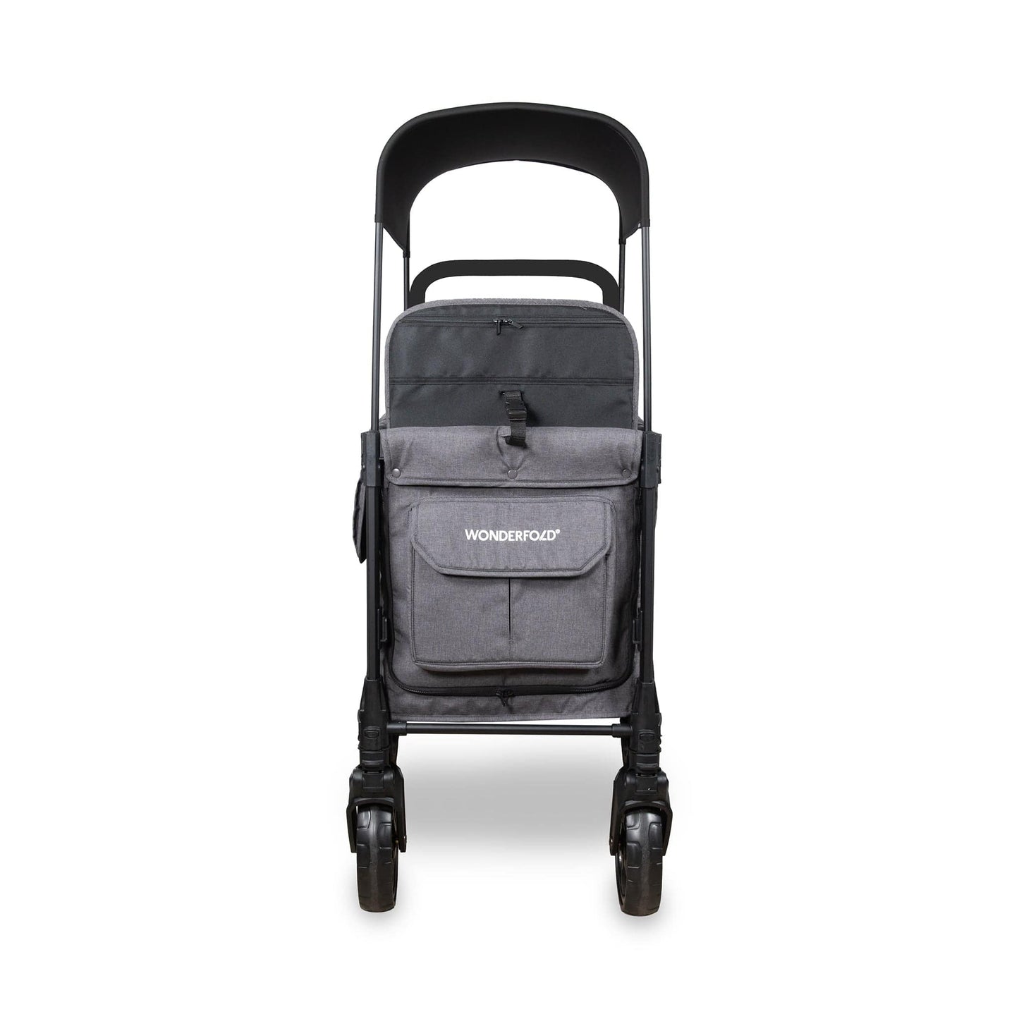WonderFold W2 Elite Pro (2 Seater) Double Stroller Wagon - Charcoal Gray - W2ELTP-GRY