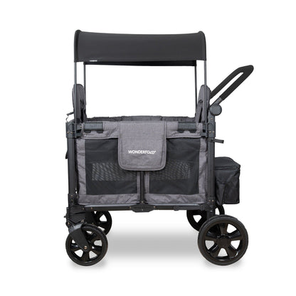 WonderFold W2 Elite Pro (2 Seater) Double Stroller Wagon - Charcoal Gray - W2ELTP-GRY