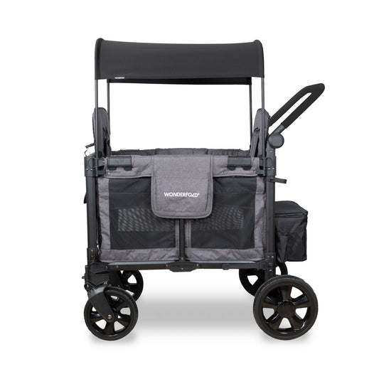 WonderFold W2 Elite Pro (2 Seater) Double Stroller Wagon - Charcoal Gray - W2ELTP-GRY