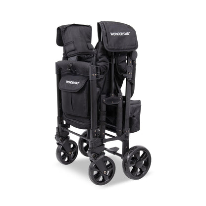 WonderFold W2 Elite Pro (2 Seater) Double Stroller Wagon - Jet Black - W2ELTP-JBLK