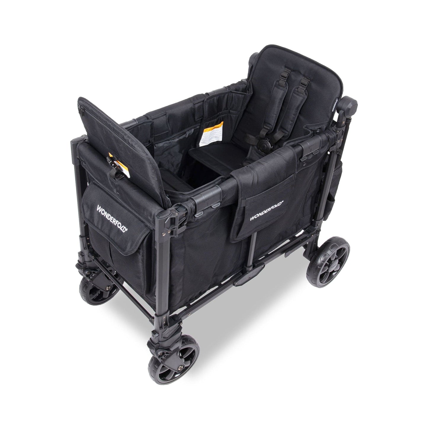 WonderFold W2 Elite Pro (2 Seater) Double Stroller Wagon - Jet Black - W2ELTP-JBLK