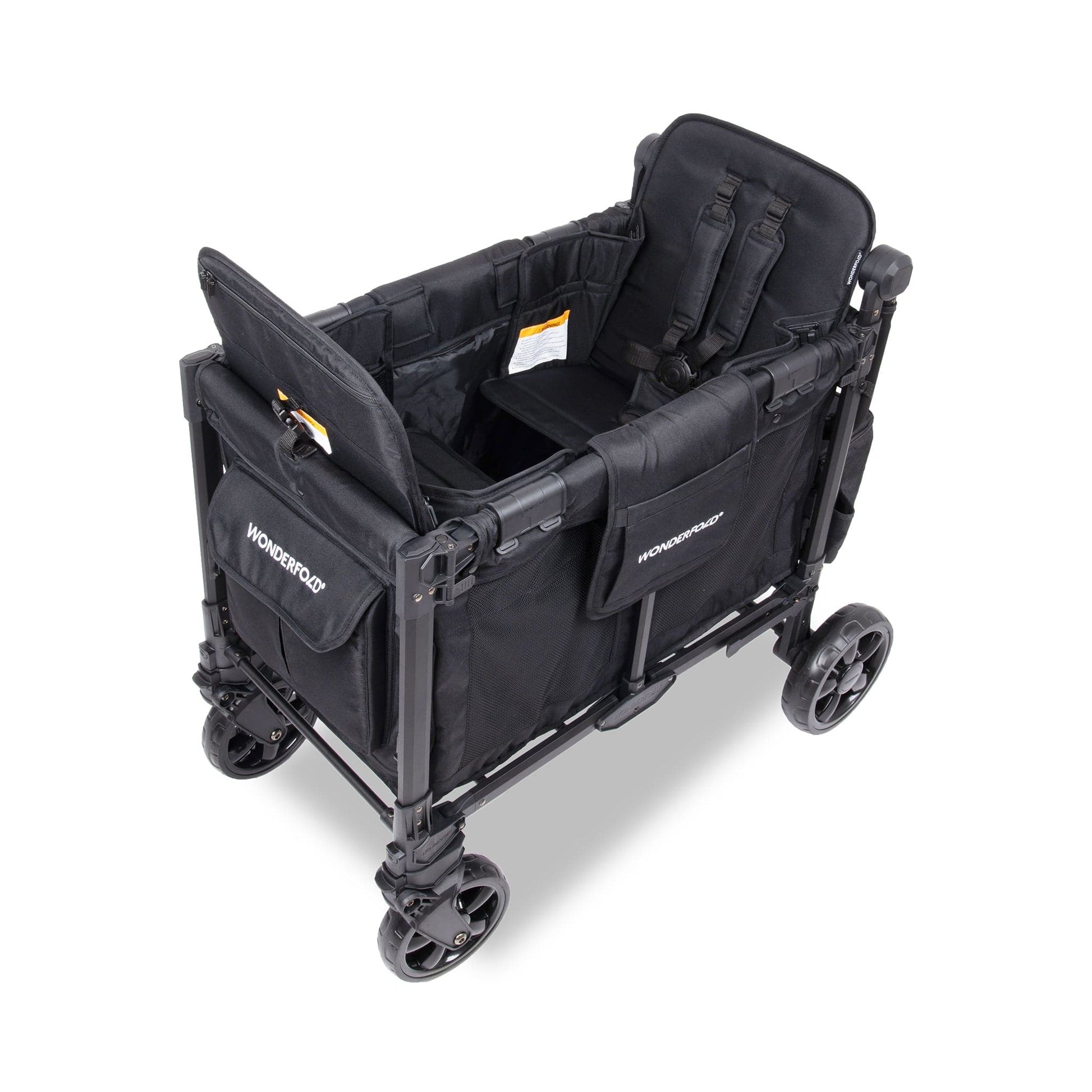 WonderFold W2 Elite Pro (2 Seater) Double Stroller Wagon - Jet Black - W2ELTP-JBLK