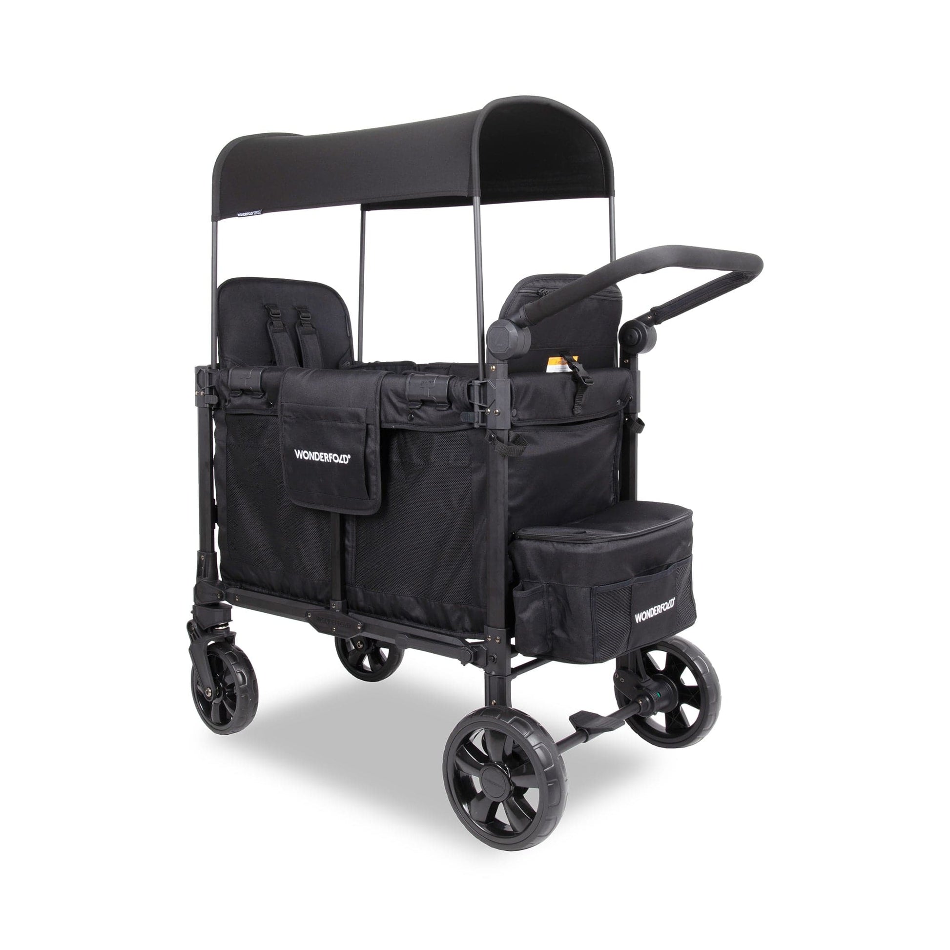 WonderFold W2 Elite Pro (2 Seater) Double Stroller Wagon - Jet Black - W2ELTP-JBLK