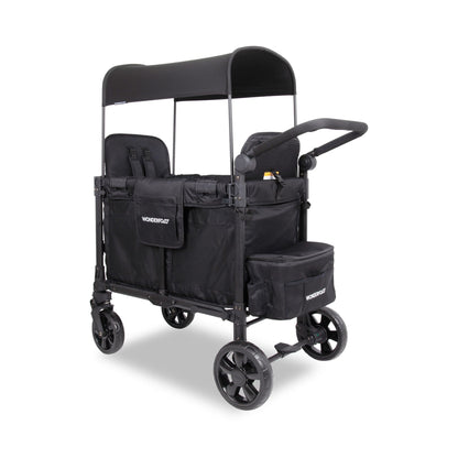 WonderFold W2 Elite Pro (2 Seater) Double Stroller Wagon - Jet Black - W2ELTP-JBLK