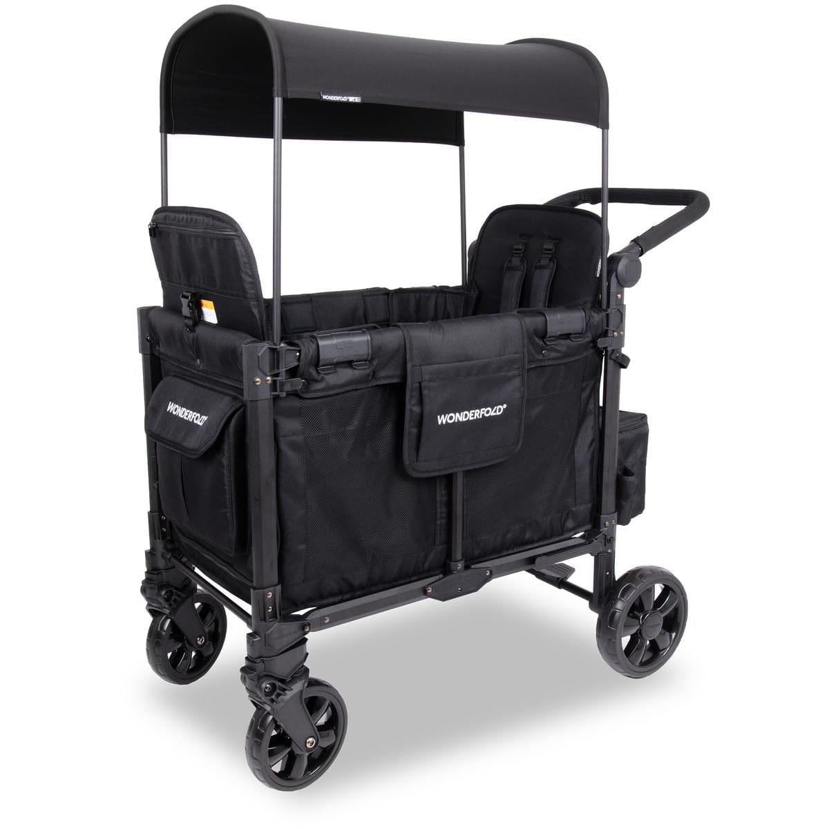 WonderFold W2 Elite Pro (2 Seater) Double Stroller Wagon - Jet Black - W2ELTP-JBLK