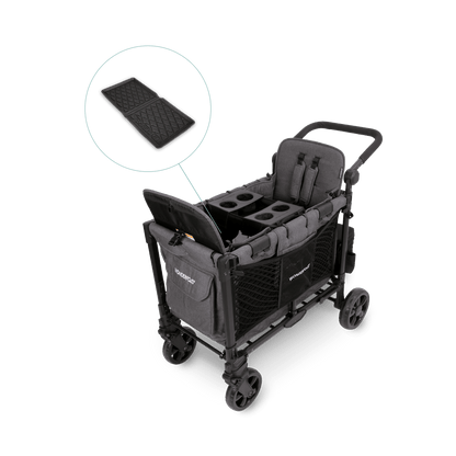 WonderFold W2 Elite Pro (2 Seater) Everyday Stroller Wagon Bundle - Charcoal Gray