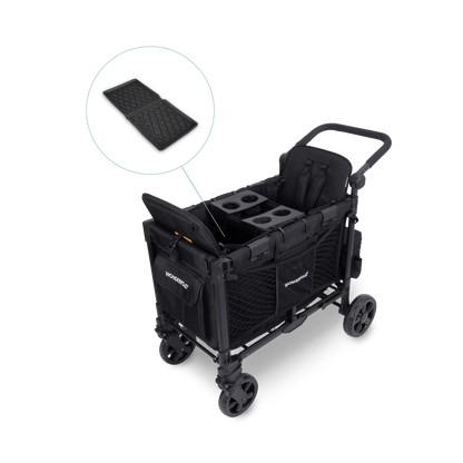 WonderFold W2 Elite Pro (2 Seater) Everyday Stroller Wagon Bundle - Jet Black