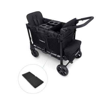 WonderFold W2 Elite Pro (2 Seater) Everyday Stroller Wagon Bundle - Jet Black