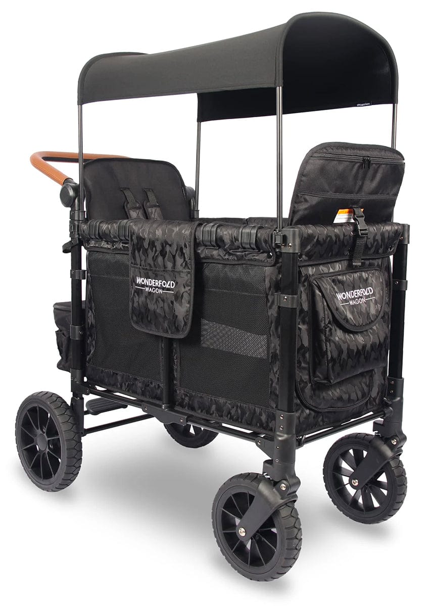 Wonderfold W2 Luxe Multifunctional Double (2 seater) Stroller Wagon - Black Camo - W2-2S-CAMOUFLAGE