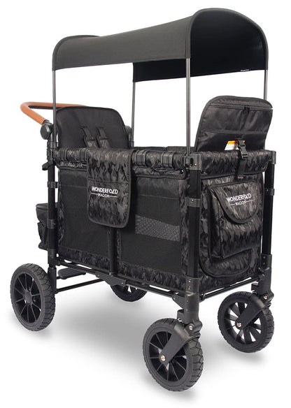 Wonderfold W2 Luxe Multifunctional Double (2 seater) Stroller Wagon - Black Camo - W2-2S-CAMOUFLAGE